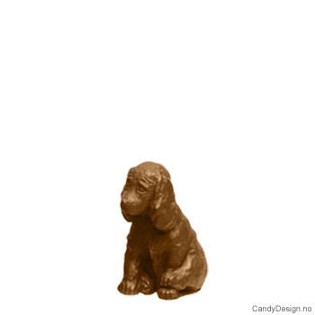 Kantsittende barn i bronse - Hund