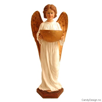 Stor stående engel med lysholder