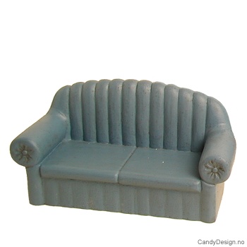 Blå stor sofa