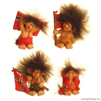 Troll med Norsk flagg assortert