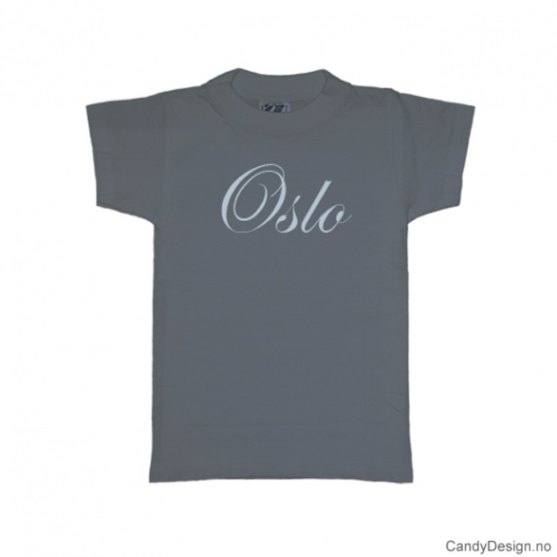 XL - Ladies Classic T-shirt Oslo greyblue w/ light blue print
