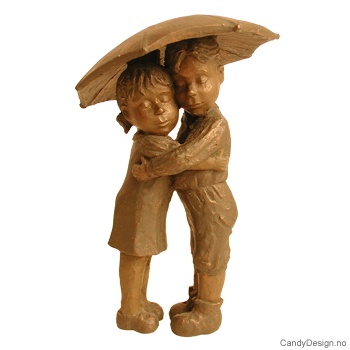 Barn under paraply - Bronse