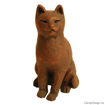 Katt skulptur med bronse finish