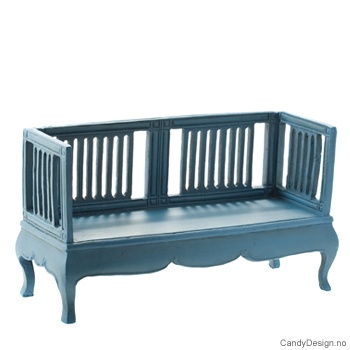 Rococcobenk skarp blå