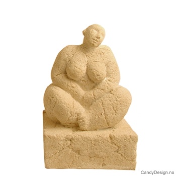 Sandstein kvinne i Lotusstilling skulptur
