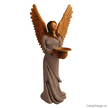 Engel figur med lysholder