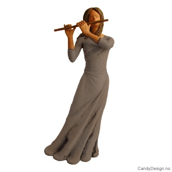 Pike figur med fløyte