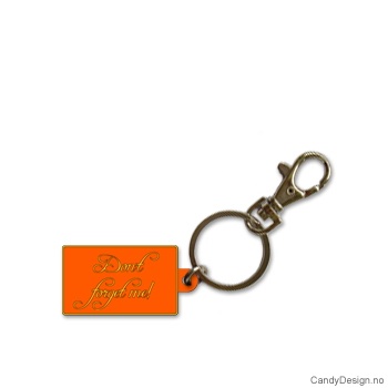 Nøkkelring - Don't forget me i orange løkkeskrift