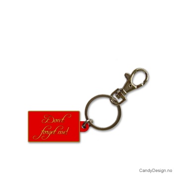 Nøkkelring - Don't forget me i rød løkkeskrift