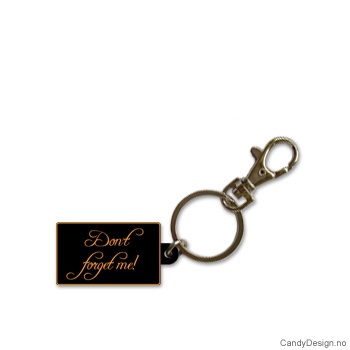 Nøkkelring - Don't forget me i sort løkkeskrift