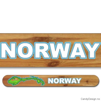 Suvenir neglefil  Norgeskart på tre med Norway