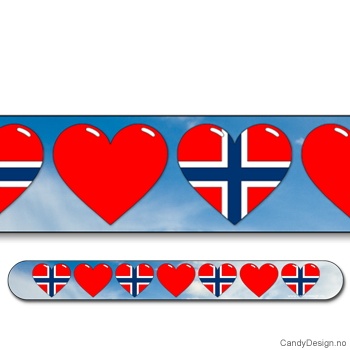 Suvenir neglefil  Norske flagg i hjerter